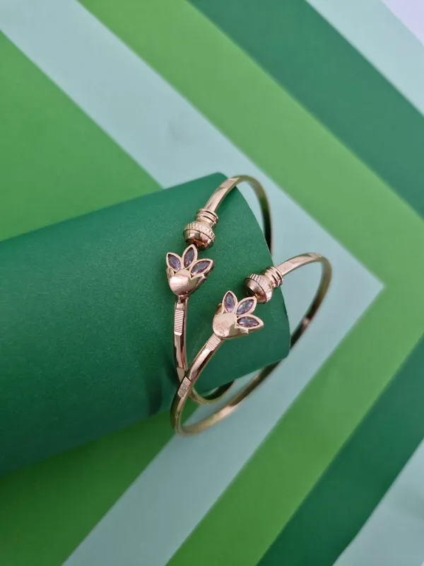 Royal_Tulip_Bud_Gold-Plated_Open-Front_Kada_Bangles_(Pair)