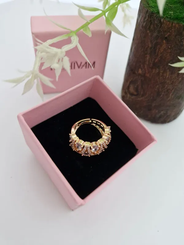 Ethereal_Pear-Cut_Dewdrop_American_Diamond_Rose_Gold_Plated_Statement_Ring