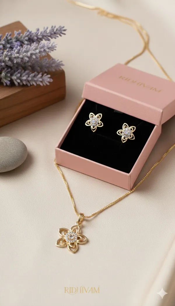 DELICATE_FLOWER_DESIGN_PENDANT_SET