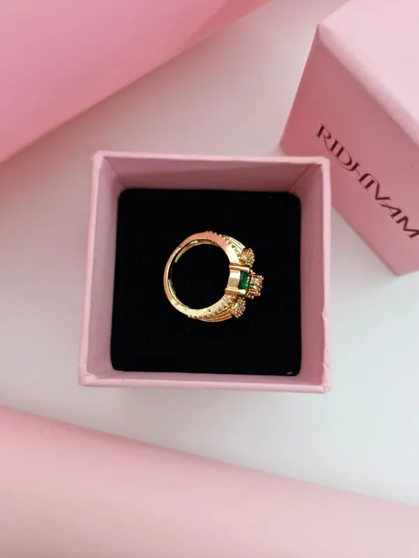 Royal_Imperial_Emerald_&_American_Diamond_18K_Gold-Plated_Statement_Ring