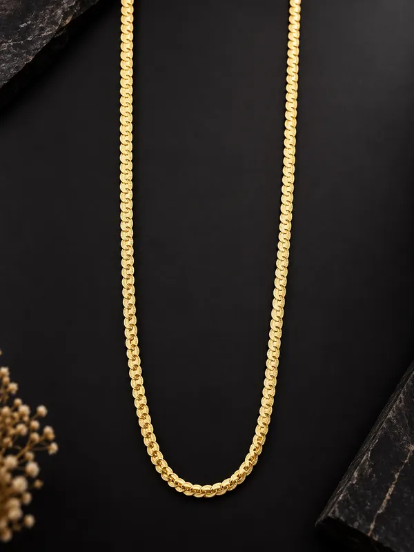 Ridhivam_18K_Gold-Plated_Anti-Tarnish_Textured_Flat_Link_Neck_Chain_|_Premium_Demi-Fine_Jewelry