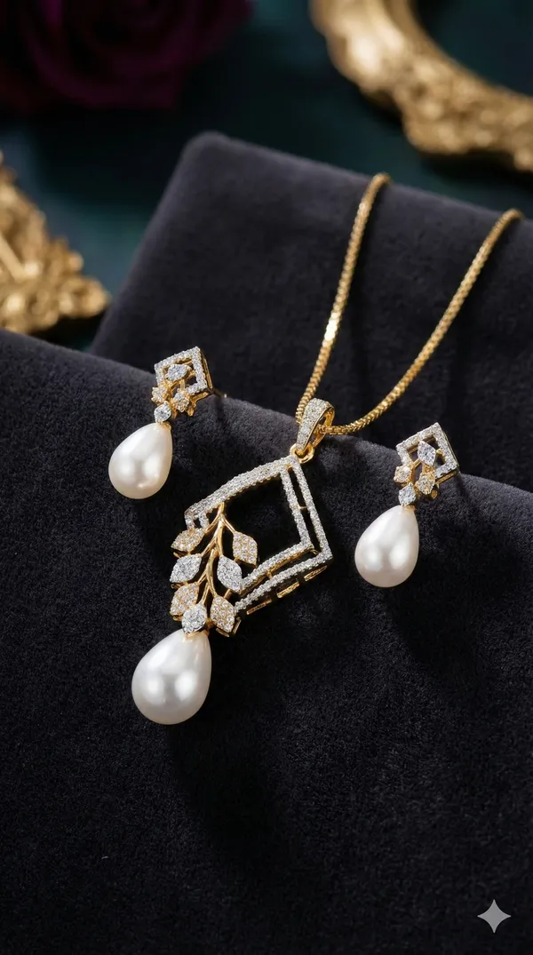 Diamond_And_Moti_Studded_Pendant_Set