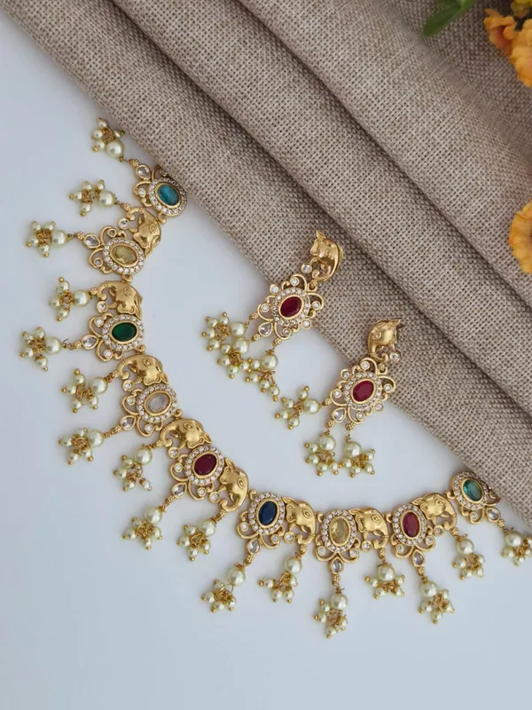 The_Navratna_Elegance_Elephant_Necklace_Set