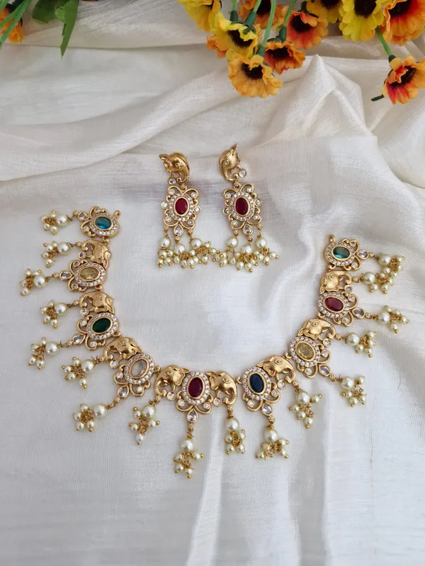 The_Navratna_Elegance_Elephant_Necklace_Set
