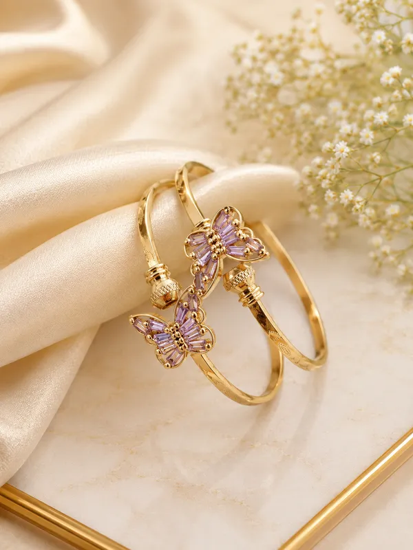 Royal_Majestic_Butterfly_Gold-Plated_Open-Front_Kada_Bangles_(Pair)