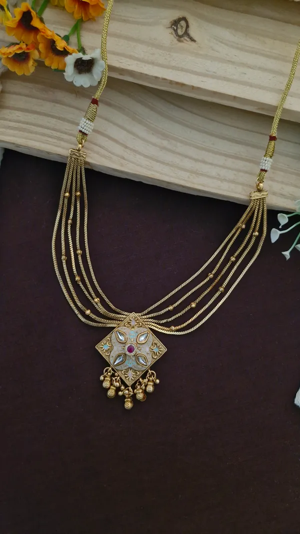 square_meenakari_necklace_set