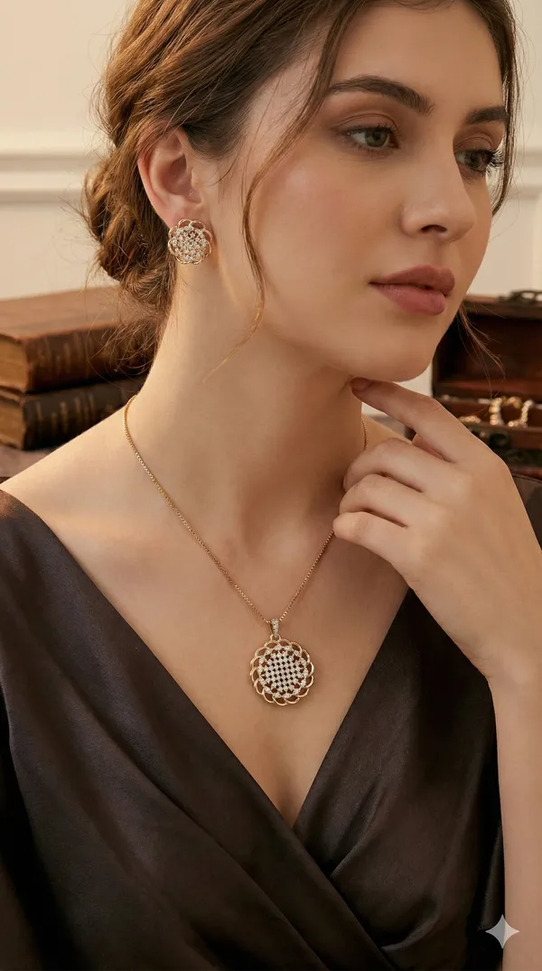 Rose_gold_diamond_pendant_set_