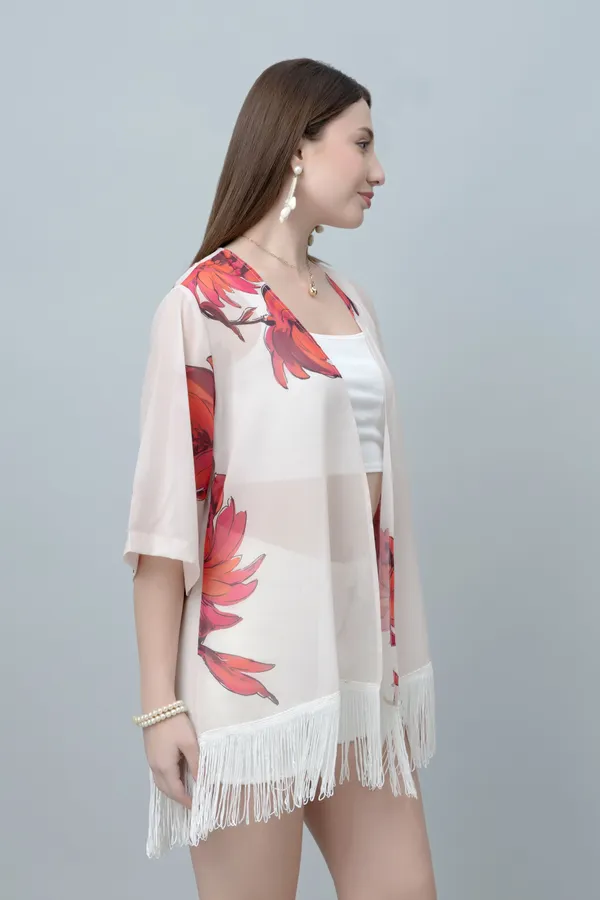 Red_&_White_Georgette_Abstract_3/4Th_Sleeve_Thigh_Length_Kimono_Style_Shrug_For_Women_&_Girls