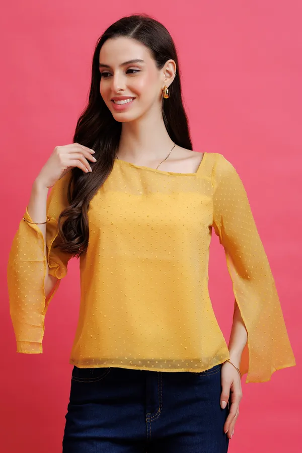 Slit_Sleeves_Dobby_Top
