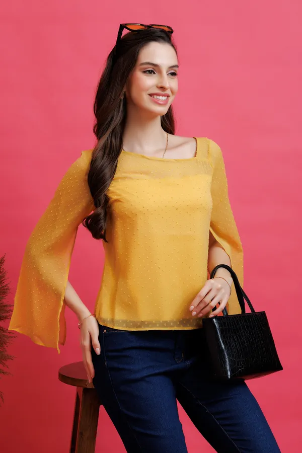 Slit_Sleeves_Dobby_Top