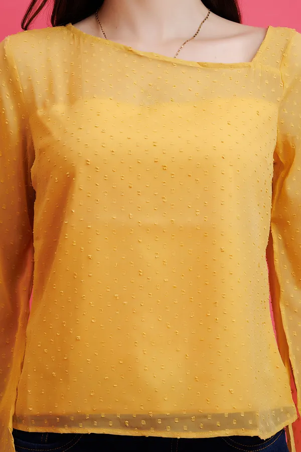 Slit_Sleeves_Dobby_Top