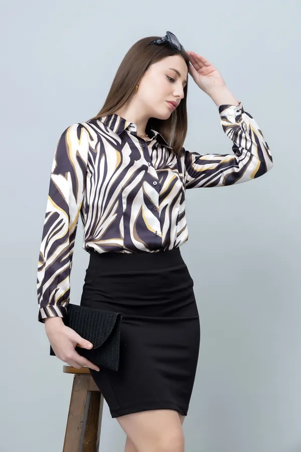 Multicolor_Satin_Printed_Full_Sleeve_Hip_Length_Shirt_For_Women