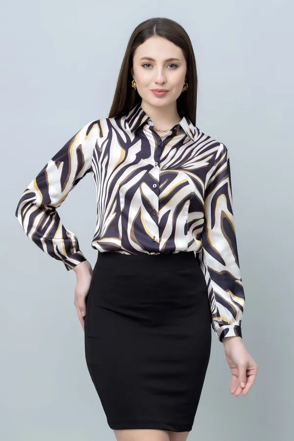 Multicolor_Satin_Printed_Full_Sleeve_Hip_Length_Shirt_For_Women