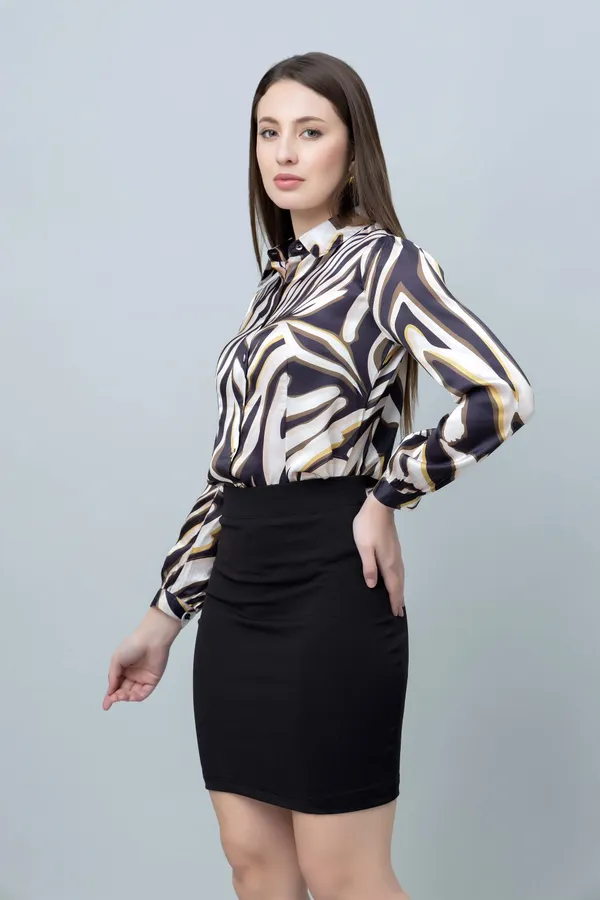 Multicolor_Satin_Printed_Full_Sleeve_Hip_Length_Shirt_For_Women