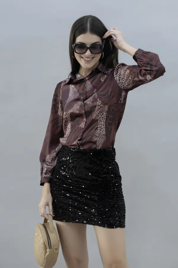Multicolor_Satin_Printed_Full_Sleeve_Hip_Length_Shirt_For_Women