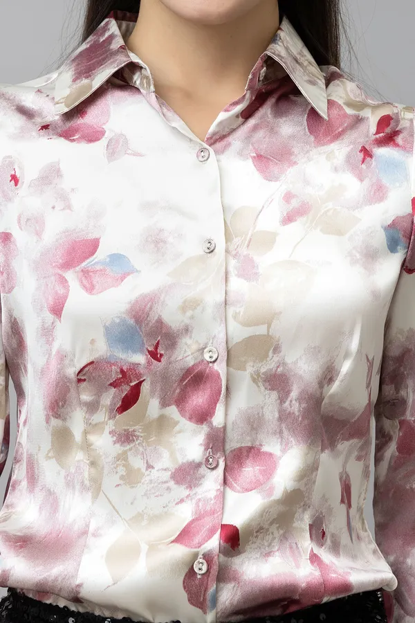 White_&_Red_Satin_Printed_Full_Sleeve_Hip_Length_Shirt_For_Women