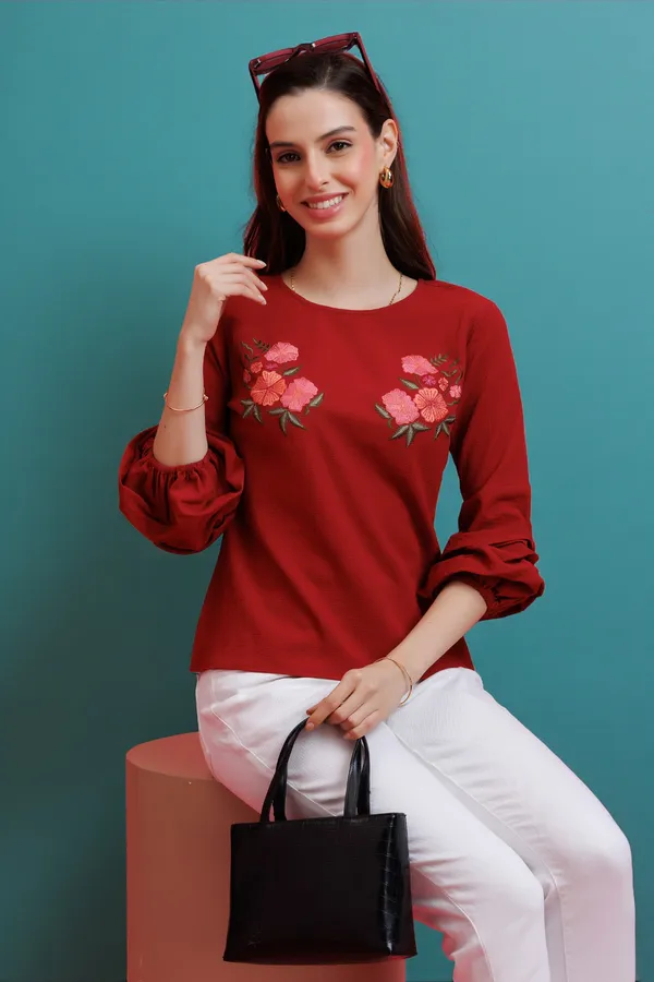 Balloon_Sleeves_Embroidered_Top