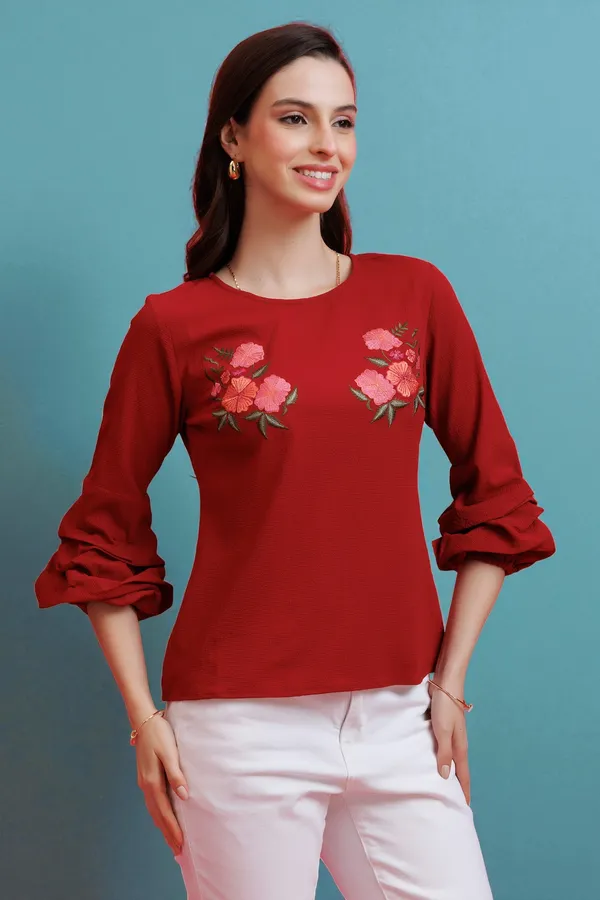 Balloon_Sleeves_Embroidered_Top