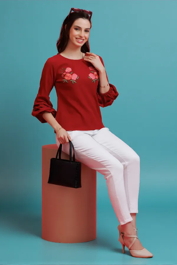 Balloon_Sleeves_Embroidered_Top