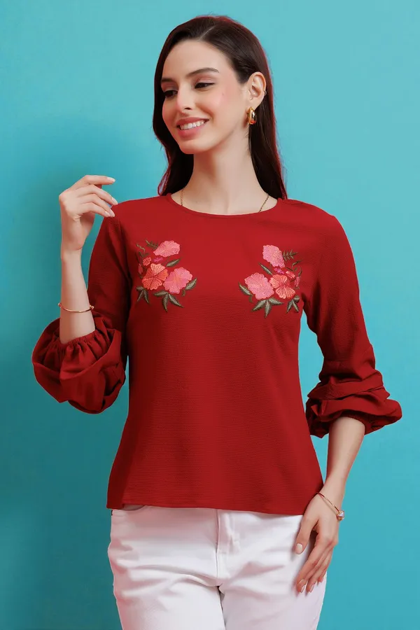 Balloon_Sleeves_Embroidered_Top