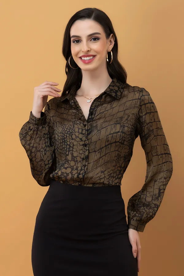 Brown_Croc_Printed_Casual_Shirt