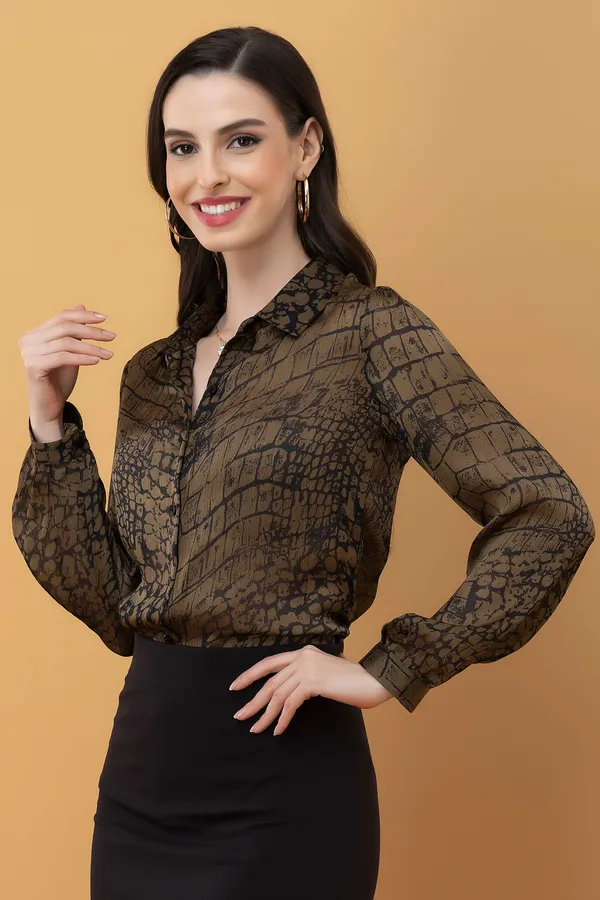 Brown_Croc_Printed_Casual_Shirt