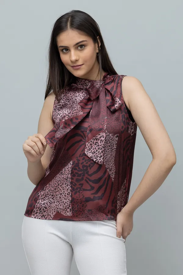 Casual_Printed_Neck_Tie_Top