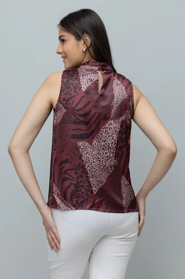 Casual_Printed_Neck_Tie_Top
