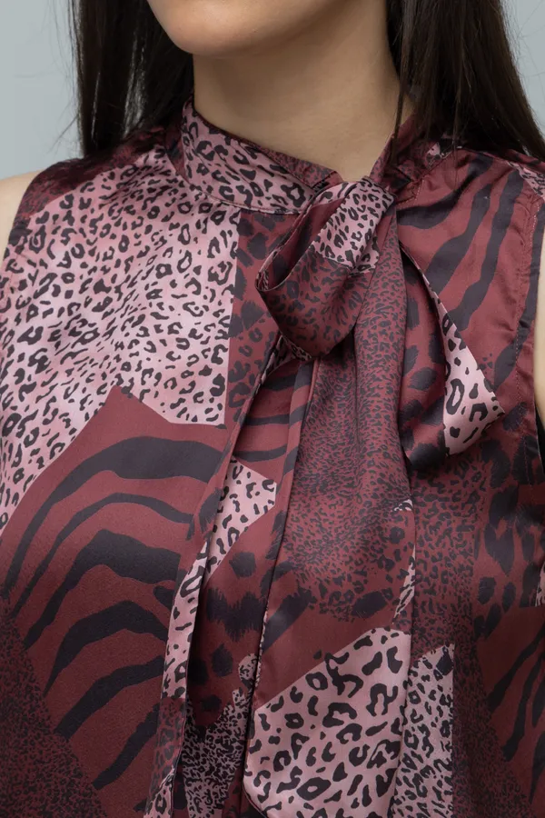 Casual_Printed_Neck_Tie_Top