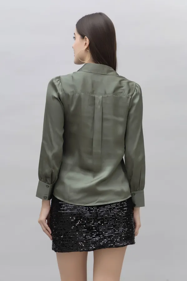 Green_Satin_Solid_Full_Sleeve_Hip_Length_Shirt_For_Women