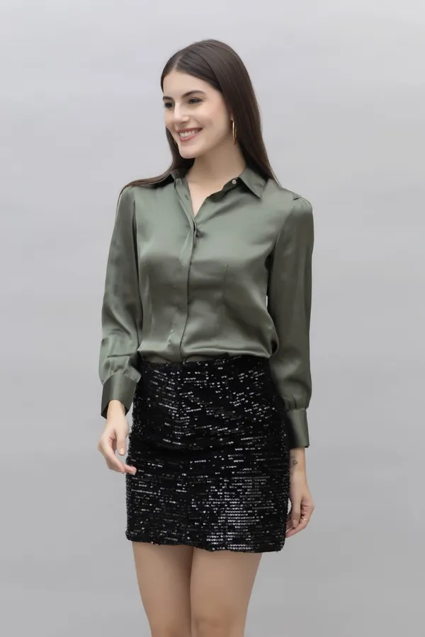 Green_Satin_Solid_Full_Sleeve_Hip_Length_Shirt_For_Women
