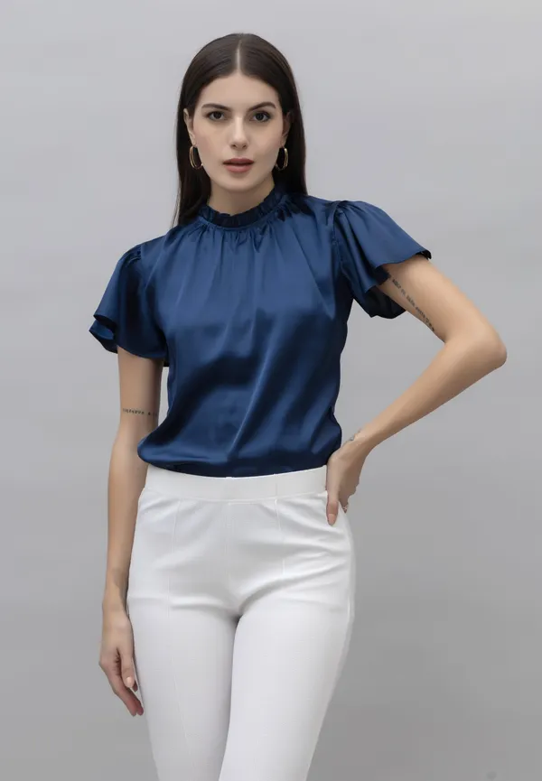 Frilled_Neck_Satin_Top