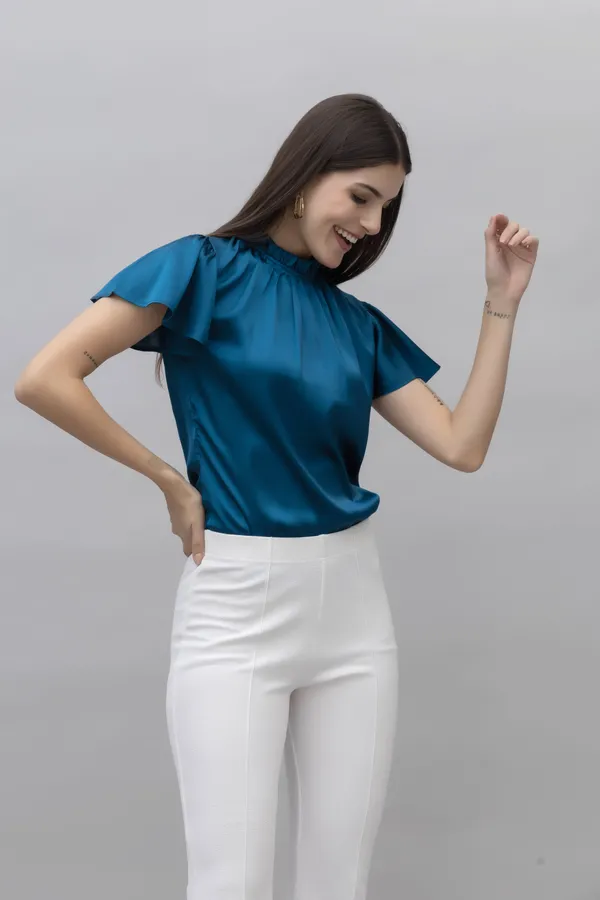 Frilled_Neck_Satin_Top