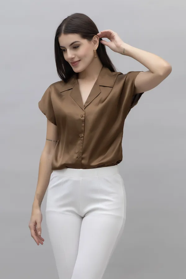Women_Regular_Fit_Satin_Button_Down_Shirt