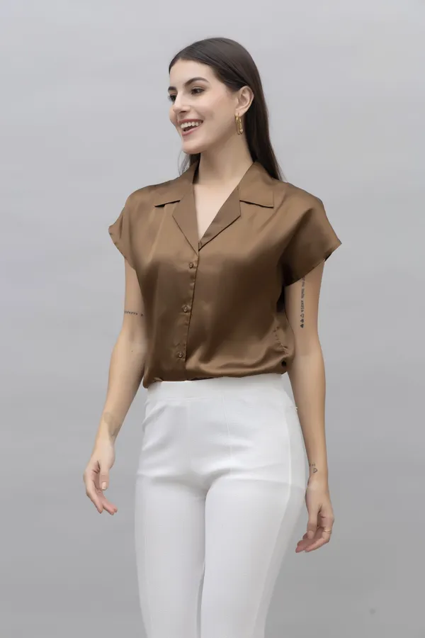 Women_Regular_Fit_Satin_Button_Down_Shirt