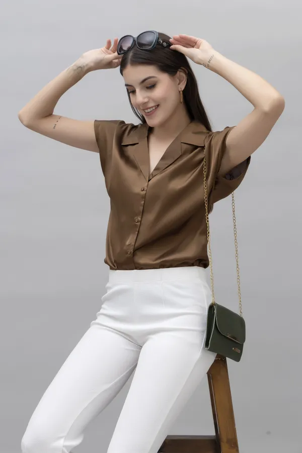 Women_Regular_Fit_Satin_Button_Down_Shirt