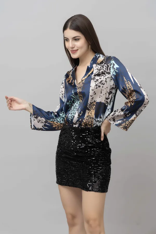 Flared_Sleeves_Casual_Satin_Shirt
