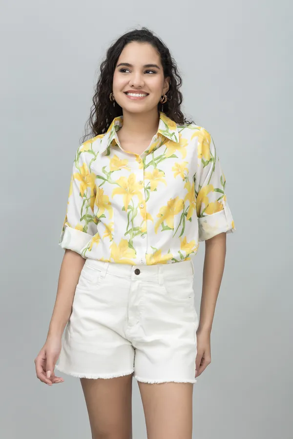 Yellow_Linen_Blend_Floral_Print_Full_Sleeve_Hip_Length_Shirt_For_Women