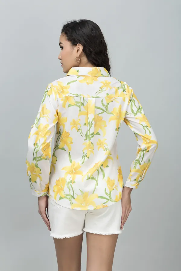 Yellow_Linen_Blend_Floral_Print_Full_Sleeve_Hip_Length_Shirt_For_Women