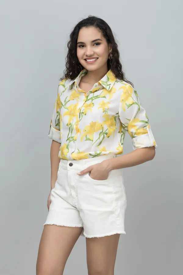 Yellow_Linen_Blend_Floral_Print_Full_Sleeve_Hip_Length_Shirt_For_Women
