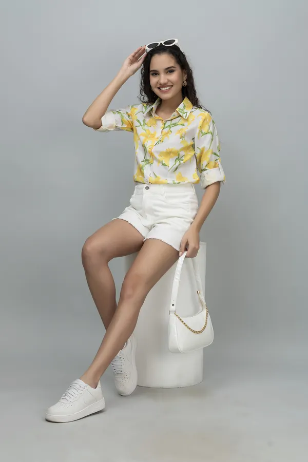 Yellow_Linen_Blend_Floral_Print_Full_Sleeve_Hip_Length_Shirt_For_Women