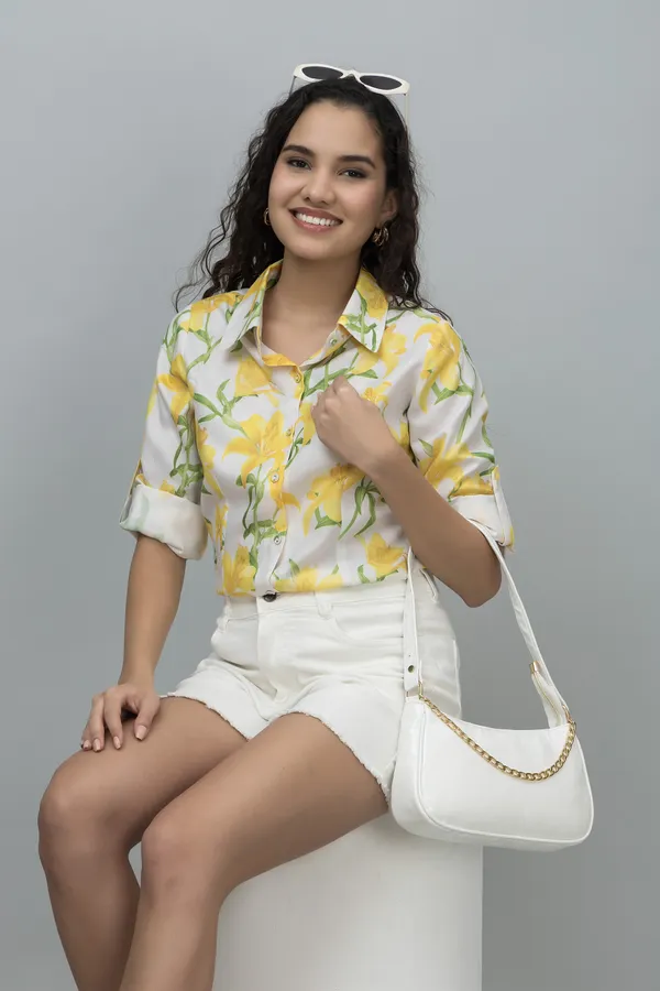 Yellow_Linen_Blend_Floral_Print_Full_Sleeve_Hip_Length_Shirt_For_Women