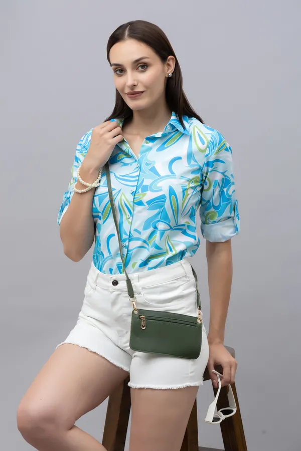 Blue,_Green_&_White_Linen_Blend_Abstract_Full_Sleeve_Spread_Collar_Hip_Length_Shirt_For_Women_&_Girls