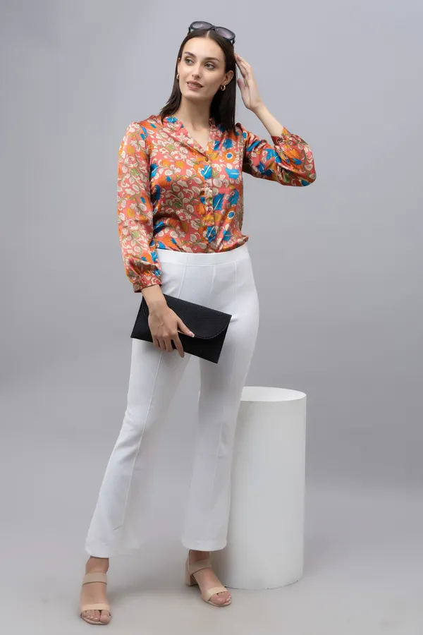 Red,_Yellow_&_White_Satin_Floral_Print_Full_Sleeve_Mandarin_Collar_Hip_Length_Shirt_For_Women_&_Girls