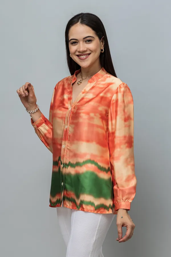 Band_Collar_Printed_Satin_Shirt