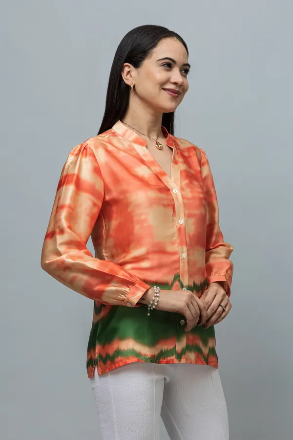 Band_Collar_Printed_Satin_Shirt