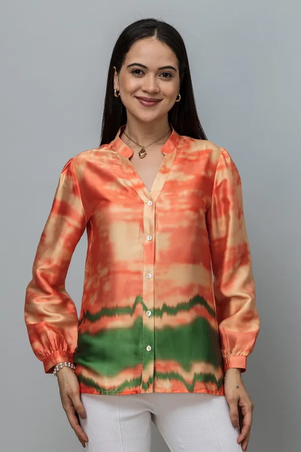 Band_Collar_Printed_Satin_Shirt