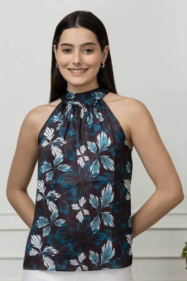 Floral_Halter_Neck_Satin_Top