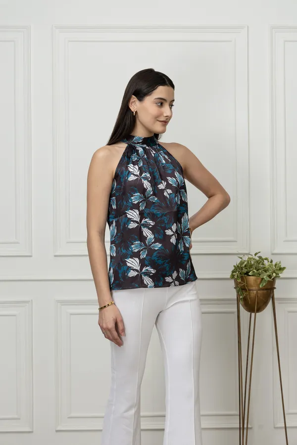Floral_Halter_Neck_Satin_Top