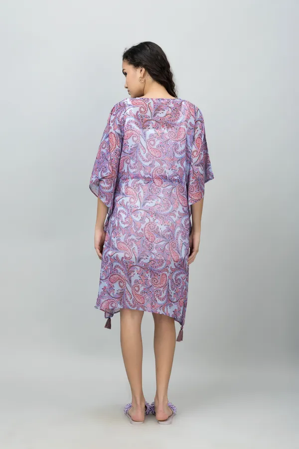 Purple_Georgette_Printed_Half_Sleeve_Thigh_Length_Kimono_Style_Shrug_For_Women_&_Girls